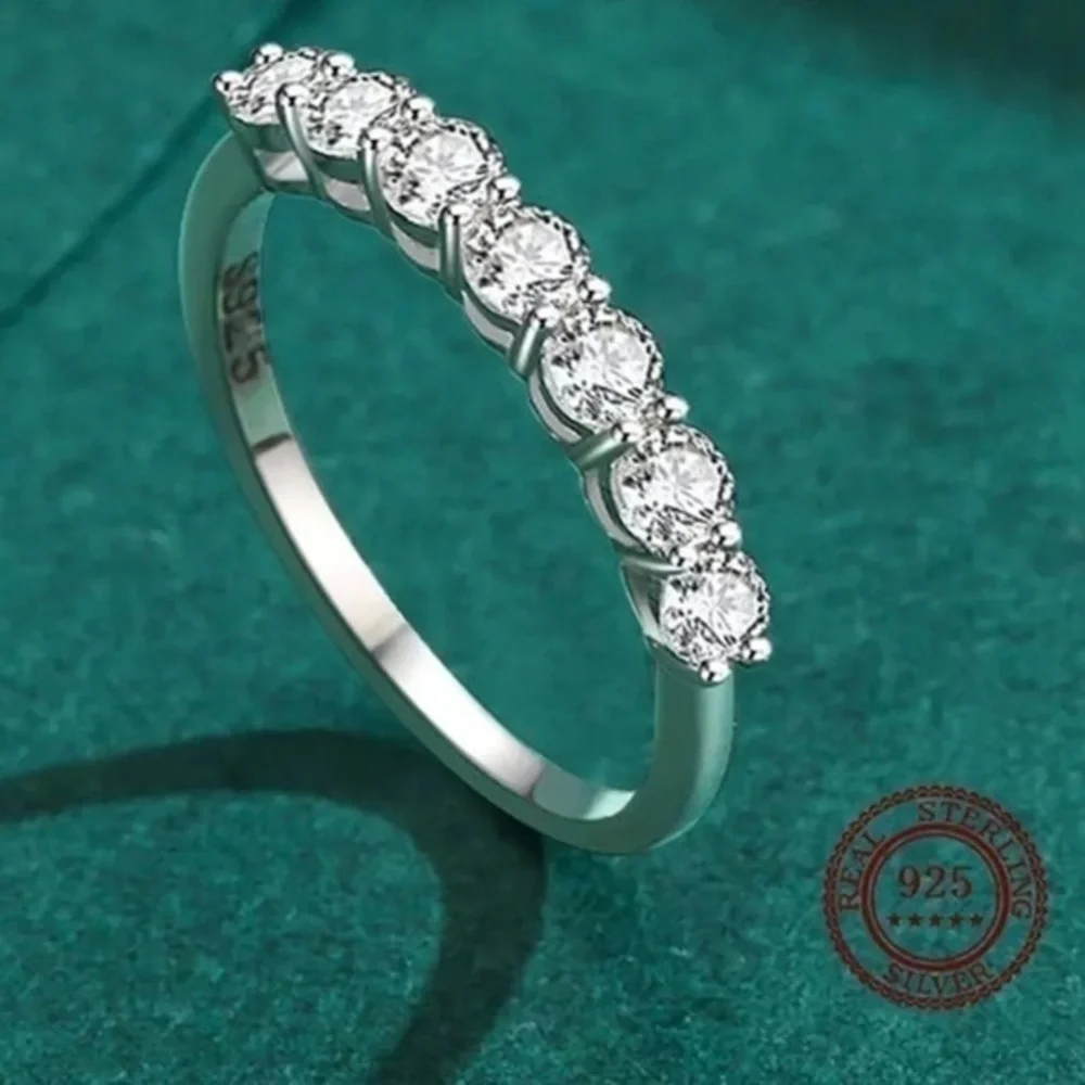 925 Sterling Silver Stackable Round Dazzling Cubic Zirconia Ring